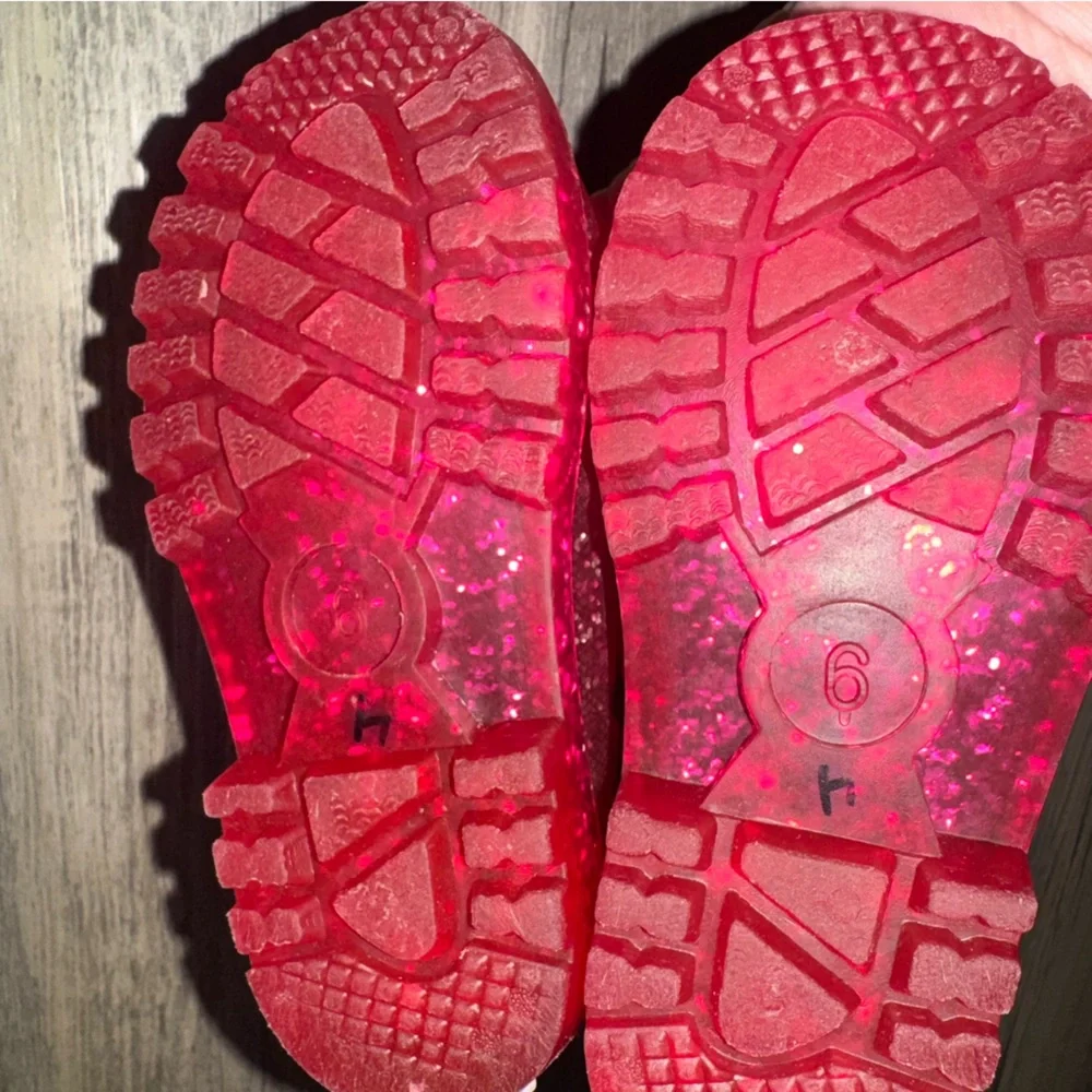 Glittery Pink Kids Rain Boots